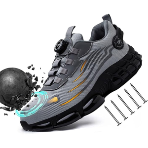 Rotating button new safety <b>shoes</b> <b>for</b> <b>men</b> anti smashing and anti piercing <b>work</b> <b>shoes</b> fashionable safety protection boots - Product Image 1