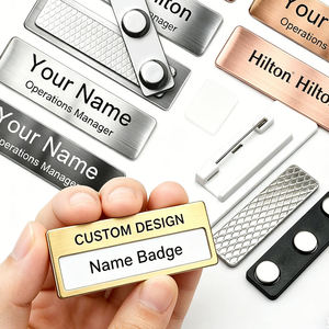 Placa de Identificación Personalizada de Acero Inoxidable, Resistente, con Grabado por Sublimación, Botón Magnético con Nombre para Empleados, para Uso Diario - Product Image 5