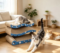 Griffoirs pour chats en carton ondulé de bonne qualité, écologiques et économiques, planches à gratter et lits, personnalisables en usine