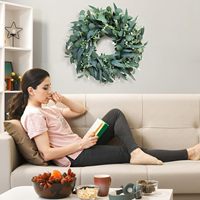 Karangan Bunga Natal Eucalyptus Buatan Premium Langsung dari Pabrik, Laris Manis, Dekorasi Dinding & Pintu untuk Rumah & Pernikahan