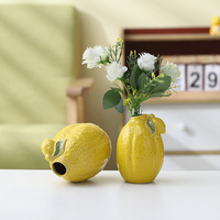 Ornements de vase à fleurs en céramique de citron de style nordique pour la décoration intérieure