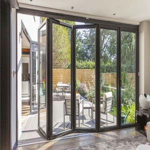 Porte pliante en alliage d'aluminium, double vitrage trempé, isolation acoustique, design minimaliste extérieur - Product Image 2