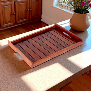 Bandeja Decorativa de Madera Hecha a Mano, Bandeja Rústica para Servir y Exhibir, para Decoración del Hogar, Centro de Mesa y Accesorios Decorativos - Product Image 1