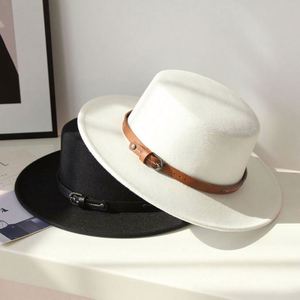 Unisex Wholesale Brand Quality 100% Wool Felt Bowler <b>Hat</b> <b>Flat</b> Top British Style Fedora <b>Hat</b> Felt With Leather Bond - Product Image 3