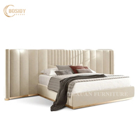 Ensemble de chambre à coucher moderne de luxe italien 2025, cadre de lit en velours capitonné, taille king, nouveau design