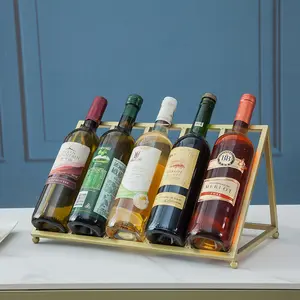 Barra da cucina da tavolo in metallo filo rosa oro argento birra rosso vino porta porta oggetti Organizer Stand