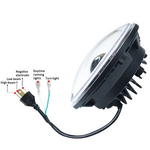 Valesun-faros Led de haz Alto y Bajo de 7 pulgadas, 60w, resistente al agua, Ip67, H4, Ojo de Ángel, Drl, 6500k, señal de giro para camión <span class=keywords><strong>JK</strong></span>, JL, SUV, 4x4 - Product Image 4