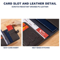 Porte-passeport en cuir PU avec logo personnalisé, 6 emplacements pour cartes, poche pour carte d'embarquement, organiseur de documents de voyage pour les affaires