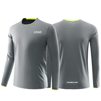 T-shirt de sport à manches longues respirant à séchage rapide avec impression de logo personnalisé, pour la course à pied en plein air, la salle de sport, l'entraînement, unisexe