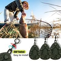 Plombs plats texturés en forme de poire pour la pêche, revêtement camouflage vert, avec rotation à 360°, vente en gros °   Fabricant de matériel de pêche à la ligne pivotant
