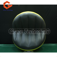 Modèle de boule gonflable de visage de sourire d'éclairage mené pour la décoration de partie, modèle gonflable de dessin animé de jeu de Pacman