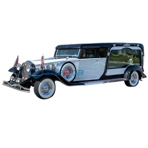 High-end Quality White and Golden Funeral Vintage Car Supplier Electric High Quality Funeral Classic Car Special Transportation - Product Image 4