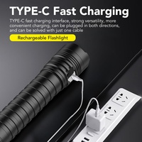 Lampe torche LED haute puissance Big Hand, étanche IP68, en alliage d'aluminium, longue portée 1500 lumens, rechargeable USB, portée du faisceau 300-400 m
