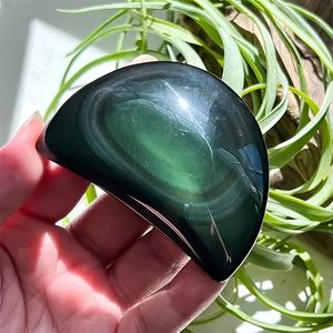 Wholesale Natural Colorful Obsidian Moon Handmade Healing <b>Crystal</b> Jewelry for Women Religious Animal for Valentine's Day - Product Image 1