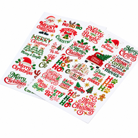 Étiquette personnalisée en PVC transparent, autocollant adhésif de Noël pour promotion saisonnière, emballage cadeau, 3D en relief