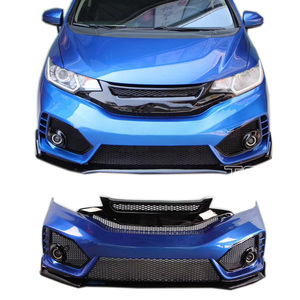 Kit de Carrocería para <span class=keywords><strong>Honda</strong></span> Fit Jazz 14-18, Conversión a Estilo <span class=keywords><strong>Type</strong></span>-<span class=keywords><strong>R</strong></span>, Parachoques Delantero, Parachoques Trasero, Faldones Laterales, Parrilla, con Pintura, Material de Plástico - Product Image 3