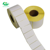 Label Perekat Kertas Thermal 50x30mm Stiker Barcode Perekat Sendiri untuk Label Harga Retail gulungan printer thermal 4*6