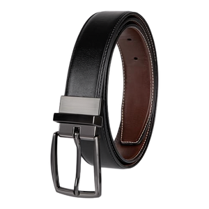Ceinture en cuir de vachette véritable de qualité supérieure avec boucle en alliage – Ceinture réglable de 3,4 cm pour homme, décontractée et professionnelle - Product Image 1