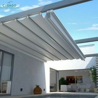 Système d'ombrage en tissu exclusif - Toit rétractable imperméable, aluminium avec finition thermolaquée, qualité resort