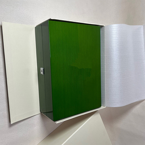 Luxury Green Wooden Rectangle <b>Watch</b> Storage Box 10 Slots Double-Layer Water Resistant Dustproof Protective Integrated Display - Product Image 2