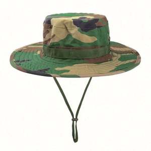 Sombreros de safari de ala ancha con protección UV para el sol de verano, sombreros tipo bucket, sombreros de pesca de malla con estampado de camuflaje - Product Image 3