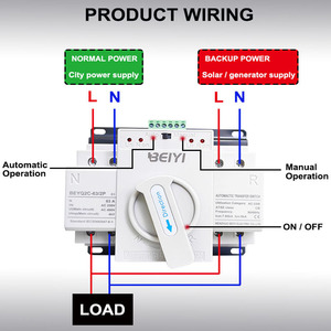 Interrupteur <span class=keywords><strong>de</strong></span> transfert automatique ATS avec garantie CE <span class=keywords><strong>de</strong></span> 2 ans, 2P 4P 63A 230V, double alimentation, disjoncteur ATS, interrupteur électrique domestique - Product Image 2