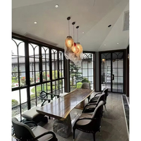 Ventana Corredera Fija de Diseño Arqueado Francés, Moderna, de Aleación de Aluminio, Personalizada, Interior/Exterior, para Jardín, Resistente al Viento