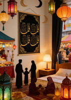 Ramadan pour la maison, citations festives, cadeaux musulmans, toile avec cadres en bois, bureau, chambre et salon