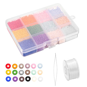 12 Color <b>Bead</b> Set With Needle And <b>Thread</b> For DIY Jewelry Making Craft Supplies - Product Image 2
