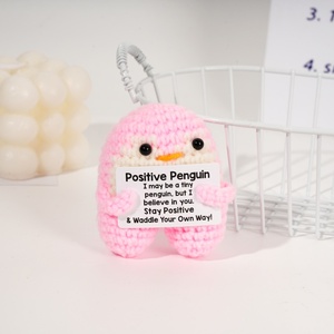 Crochet מותאם אישית חיות צעצועים חמוד מצחיק חיובי מתנות בעבודת יד חג המולד אירוע סוג בובה פינגווין חיובי - Product Image 4