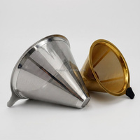 Filtre à café conique personnalisé en acier inoxydable, cartouche filtrante 304316, réutilisable, double maille, pour café