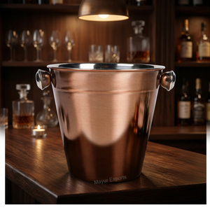 Classic Barware Double-Wall Stainless Steel <b>Ice</b> <b>Bucket</b> Copper Plating Sustainable Cooler Optional Lid Tongs for 14cm - Product Image 3