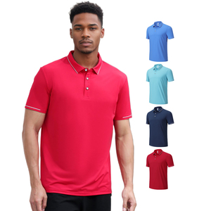 เสื้อโปโลแขนสั้นวัสดุกันเหงื่อเสื้อกอล์ฟแบบพอดีตัวปกติ - Product Image 5