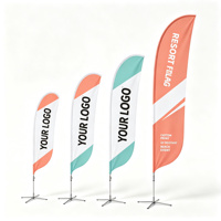 Drapeau à plumes personnalisé résistant au vent fort, impression de logo personnalisée, drapeau d'exposition pour salon professionnel en extérieur