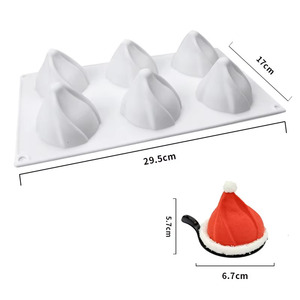 Christmas Hat Shape 3D <b>Silicone</b> Mousse Cake Mold DIY <b>Baking</b> Chocolate Molds for Christmas Dessert and Decoration - Product Image 3