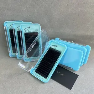 Pesta As Silk/mink Matte Dark Black Eyelash Extensions Soft Premium Mink Lash Trays Korean Pbt Fiber