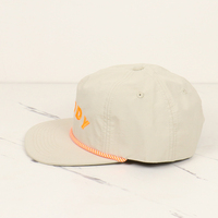 Chapeau de campeur de casquette Snapback de lettre de corde en nylon vierge de 5 panneaux