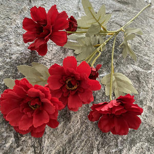 BF-AF133 Composition florale artificielle transfrontalière pour mariage à domicile, <span class=keywords><strong>Hibiscus</strong></span> et Zinnia, pour décoration d'allée et de plafond, Qualité supérieure - Product Image 6