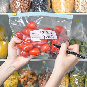 Wholesale 10Pcs Reusable Zipper <b>Bag</b> Stand up Zip Shut Plastic <b>Freezer</b> Fruit Vegetable Ziplock Kitchen Food Storage Organizer - Product Image 5