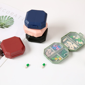 Portapillole in Plastica Resistente, Organizzatore Quadrato Portatile con 6 Scomparti, <span class=keywords><strong>Contenitore</strong></span> per <span class=keywords><strong>Capsule</strong></span> Nero - Product Image 1