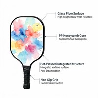Raquette de pickleball en fibre de verre pressée à chaud, noyau en nid d'abeille PP 16 mm, anti-déformation, portable, haute qualité, entraînement, OEM, en gros