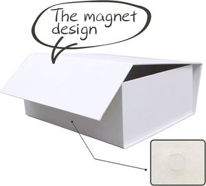 White <b>Gift</b> <b>Box</b> with Lid, 7.8x7x3.1 Magnetic Closure <b>Small</b> <b>Box</b> for Men - Wedding, Birthday, Graduation Packaging - Product Image 6