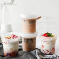 Jetables en plastique PP coupes à dessert corps gommage crème Conteneurs pot Avec Couvercles