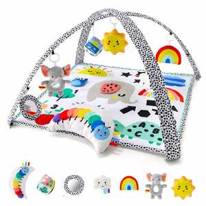 Tapis d'éveil pour bébé avec 7 jouets suspendus, rembourrage épais et doux pour une variété de positions corporelles - Product Image 1