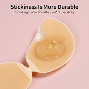 Soutien-gorge Push up sans bretelles en silicone invisible auto-adhésif pour femmes en forme de mangue, lavable et réutilisable - Product Image 4