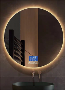 Miroir LED de salle de bain rétro-éclairé de forme ronde avec grossissement - Product Image 5