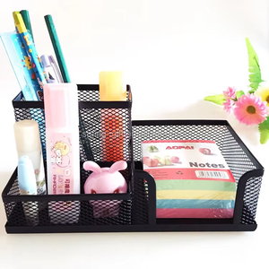 <span class=keywords><strong>Organisateur</strong></span> de <span class=keywords><strong>bureau</strong></span> en maille noire en métal durable Paniers de rangement pour porte-crayons à 3 compartiments Fournitures de <span class=keywords><strong>bureau</strong></span> Caddy Accessoires de <span class=keywords><strong>bureau</strong></span> - Product Image 6