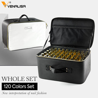 Kit de Vernis à Ongles Gel UV Venalisa 12ml, Fournitures de Vernis Gel, Ensemble de 120 Pièces Incluant Base/Top Gel/Nuancier/Pochette