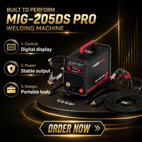 YEESTECH 205A 205DS PRO 205A Poste à souder MIG 220V Double tension 5-en-1 Gaz MIG/Tube de fil fourré Torche Lift TIG/Stick LED Numérique
