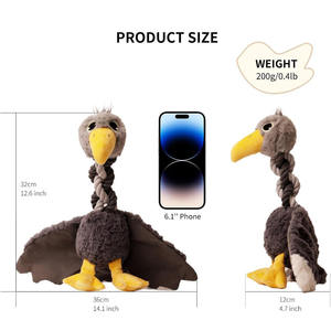 Sevimli hayvan çiğnemek gıcırtılı köpek oyuncaklar orta cins yavru dolması OEM çiğnemek kırışık kağıt dayanıklı halatlar yumuşak römorkör Teething kuş oyuncaklar - Product Image 5
